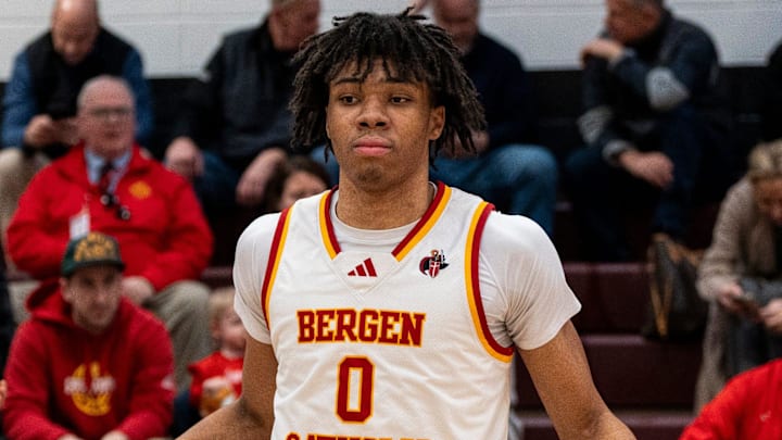 Bergen Catholic #0 Julius Avent make his entrance. Ridgewood boys basketball hosts Bergen Catholic in a game on Tuesday, Jan. 28, 2025. Bergen Catholic #0 Julius Avent make his entrance. Ridgewood boys basketball hosts Bergen Catholic in a game on Tuesday, Jan. 28, 2025.