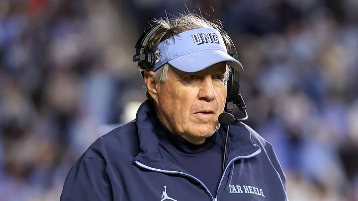 Oct 24, 2026; Chapel Hill, North Carolina, USA;  North Carolina Tar Heels head coach Bill Belichick seen during overtime against Syracuse Orange at Kenan Stadium.  Mandatory Credit: Cory Knowlton-Imagn Images