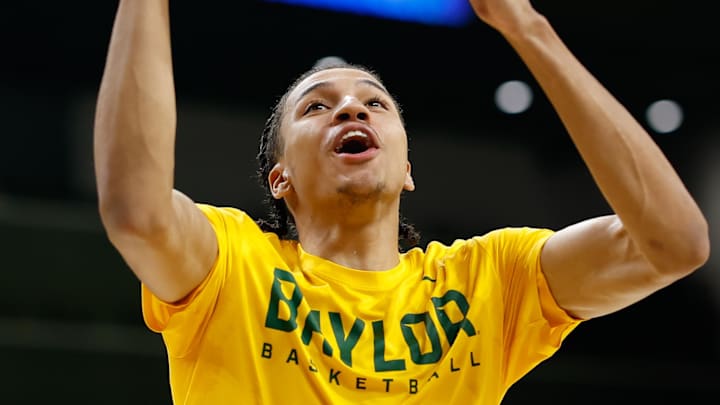 Feb 10, 2026; Waco, Texas, USA; Baylor Bears guard Cameron Carr (43) during warmups before the game against the BYU Cougars at Paul and Alejandra Foster Pavilion. Mandatory Credit: Chris Jones-Imagn Images Feb 10, 2026; Waco, Texas, USA; Baylor Bears guard Cameron Carr (43) during warmups before the game against the BYU Cougars at Paul and Alejandra Foster Pavilion. Mandatory Credit: Chris Jones-Imagn Images