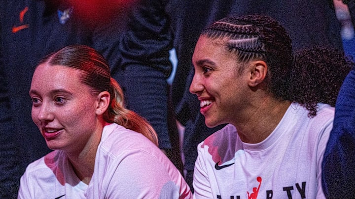 Dallas Wings guard Paige Bueckers (5) and guard Azzi Fudd (35)
