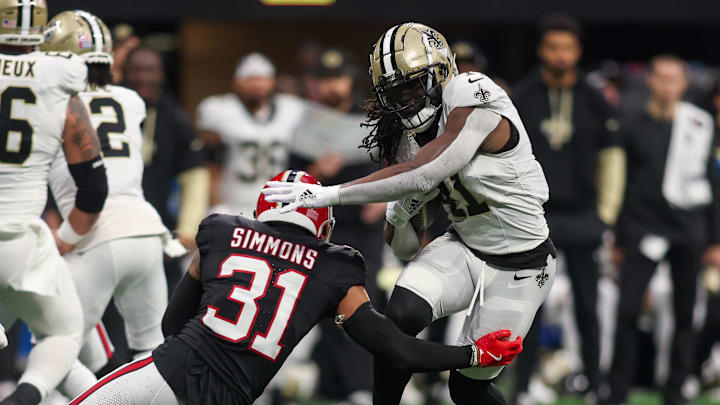 Atlanta Falcons safety Justin Simmons is missing one in every four tackle attempts in 2024. Atlanta Falcons safety Justin Simmons is missing one in every four tackle attempts in 2024.