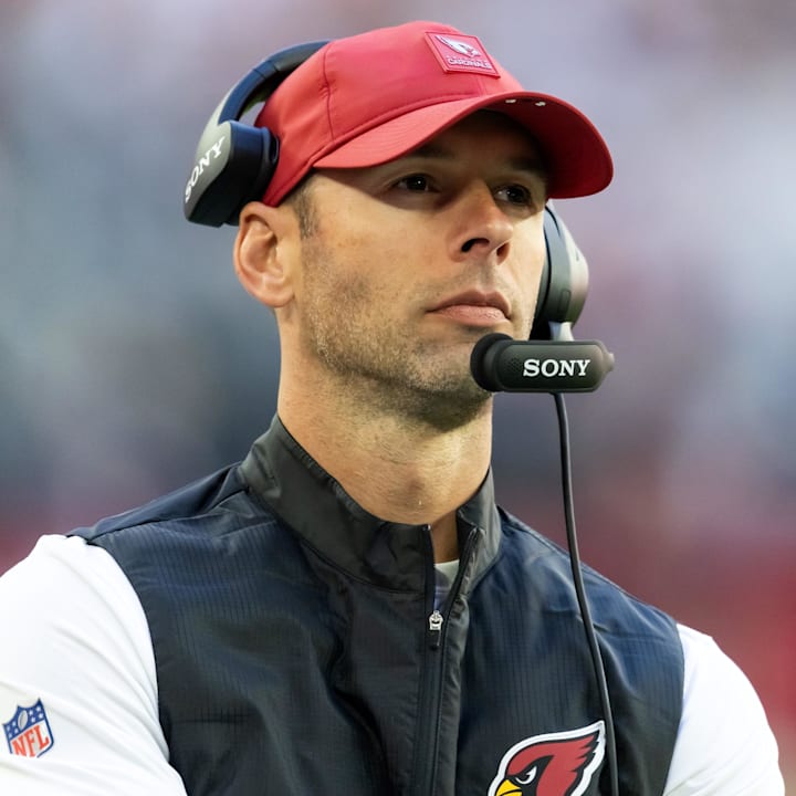 Arizona Cardinals head coach Jonathan Gannon against the Atlanta Falcons at State Farm Stadium.