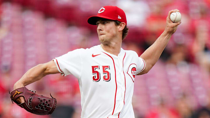 Cincinnati Reds pitcher Brandon Williamson (55) delivers a pitch