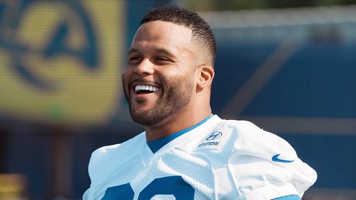 Los Angeles Rams defensive end Aaron Donald. Los Angeles Rams defensive end Aaron Donald.