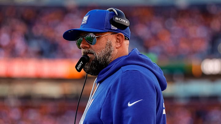 Former New York Giants head coach Brian Daboll looks on in the third quarter against the Denver Broncos at Empower Field at Mile High. The Giants suffered one of the biggest meltdowns by a team in years. Former New York Giants head coach Brian Daboll looks on in the third quarter against the Denver Broncos at Empower Field at Mile High. The Giants suffered one of the biggest meltdowns by a team in years.