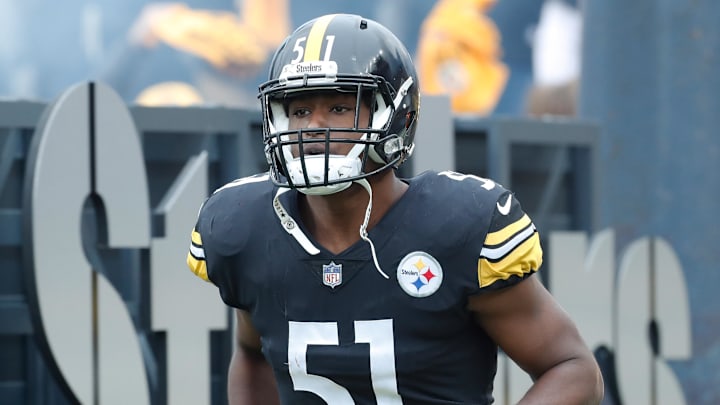 Oct 2, 2022; Pittsburgh, Pennsylvania, USA; Pittsburgh Steelers linebacker Myles Jack (51) takes the field against the New York Jets at Acrisure Stadium. Mandatory Credit: Charles LeClaire-Imagn Images Oct 2, 2022; Pittsburgh, Pennsylvania, USA; Pittsburgh Steelers linebacker Myles Jack (51) takes the field against the New York Jets at Acrisure Stadium. Mandatory Credit: Charles LeClaire-Imagn Images