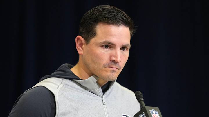 Seattle Seahawks coach Mike Macdonald speaks during the NFL Scouting Combine.