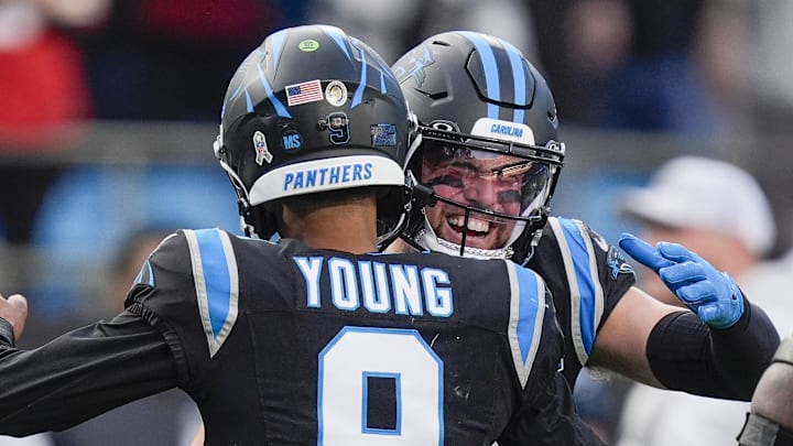 Bryce Young and Adam Thielen