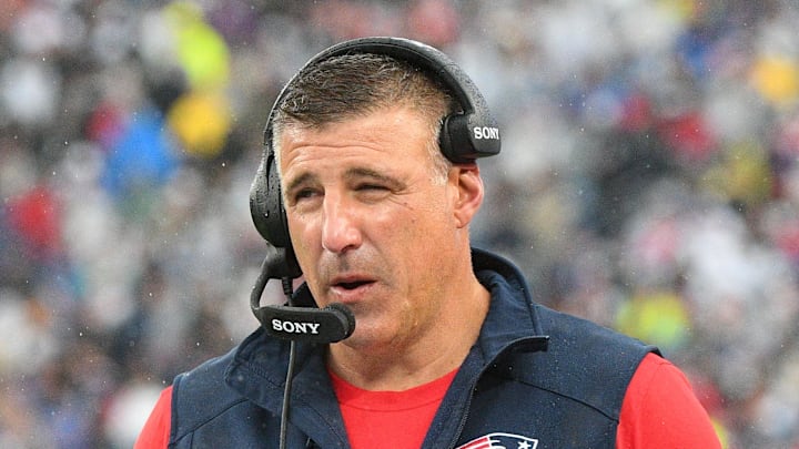 New England Patriots head coach Mike Vrabel during the second half at Gillette Stadium.
