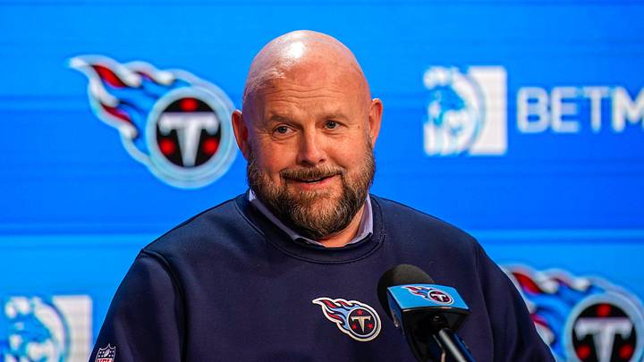 Tennessee Titans offensive coordinator Brian Daboll addresses the media at his first press conference since his hiring was announced at Ascension St. Thomas Sports Park in Nashville, Tenn., Wednesday, Feb. 18, 2026.