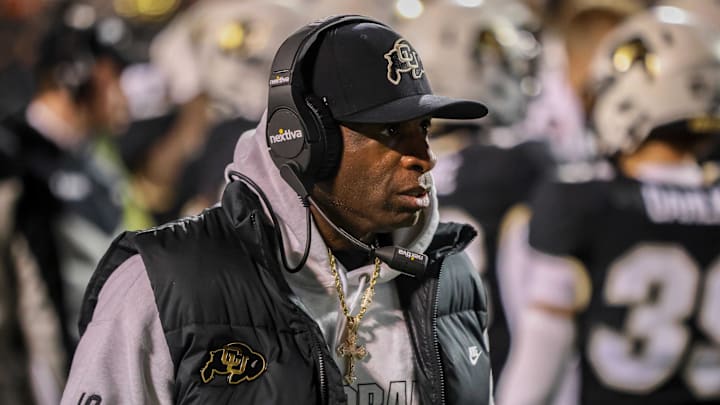 Nov 4, 2023; Boulder, Colorado, USA; Colorado Buffaloes head coach Deion Sanders during the game against the Oregon State Beavers at Folsom Field. 