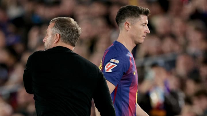 Hansi Flick et Robert Lewandowski - FC Barcelone