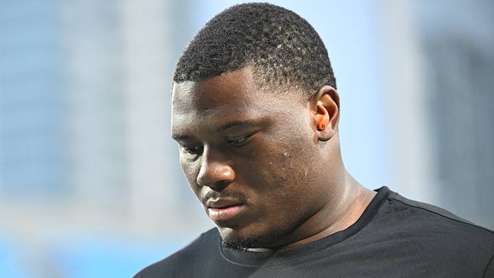 Carolina Panthers defensive lineman Derrick Brown Carolina Panthers defensive lineman Derrick Brown