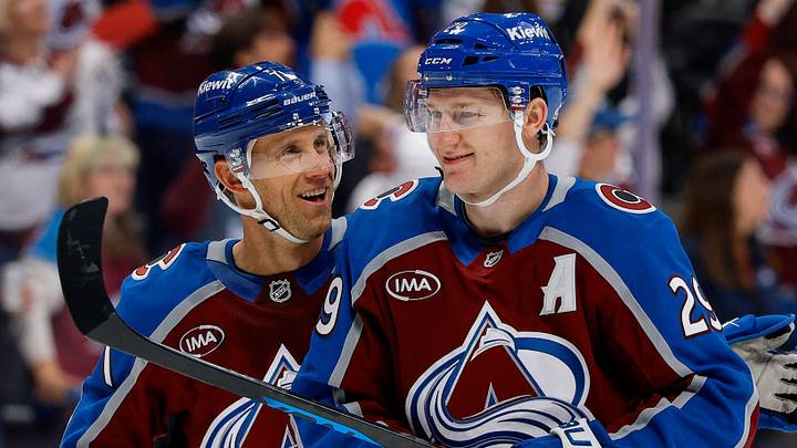 Sep 30, 2026; Denver, Colorado, USA; Colorado Avalanche left wing Jaden Schwartz (71) and center Nathan MacKinnon (29) after the game against the Los Angeles Kings at Ball Arena. Mandatory Credit: Isaiah J. Downing-Imagn Images Sep 30, 2026; Denver, Colorado, USA; Colorado Avalanche left wing Jaden Schwartz (71) and center Nathan MacKinnon (29) after the game against the Los Angeles Kings at Ball Arena. Mandatory Credit: Isaiah J. Downing-Imagn Images