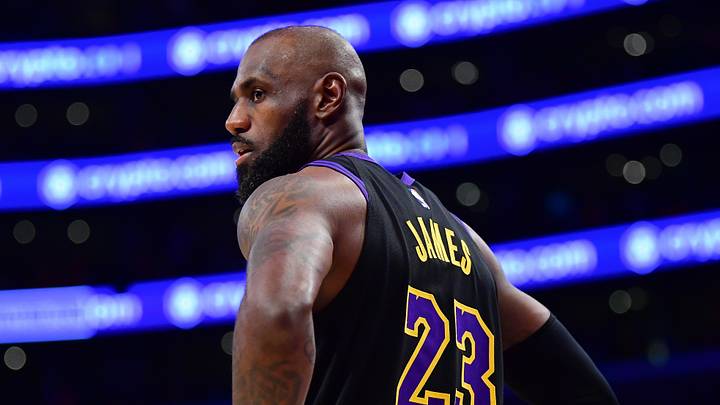 May 11, 2026; Los Angeles, California, USA; Los Angeles Lakers forward LeBron James (23) during the second half in game four of the second round of the 2026 NBA Playoffs at Crypto.com Arena. Mandatory Credit: Gary A. Vasquez-Imagn Images