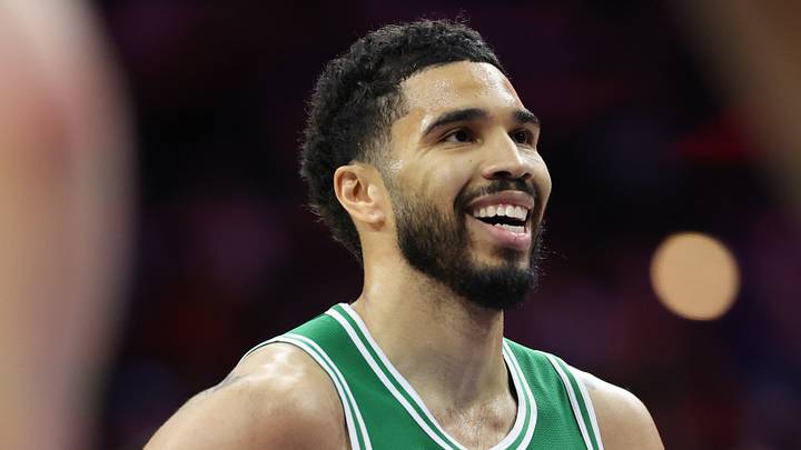 Apr 30, 2026; Philadelphia, Pennsylvania, USA; Boston Celtics forward Jayson Tatum (0) prepares to take a foul shot against the Philadelphia 76ers during the second quarter at Xfinity Mobile Arena. Mandatory Credit: Bill Streicher-Imagn Images