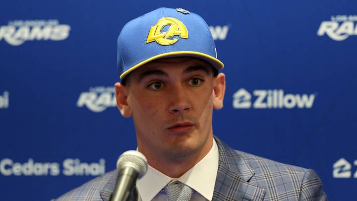 Los Angeles Rams first-round draft pick Ty Simpson. Los Angeles Rams first-round draft pick Ty Simpson.