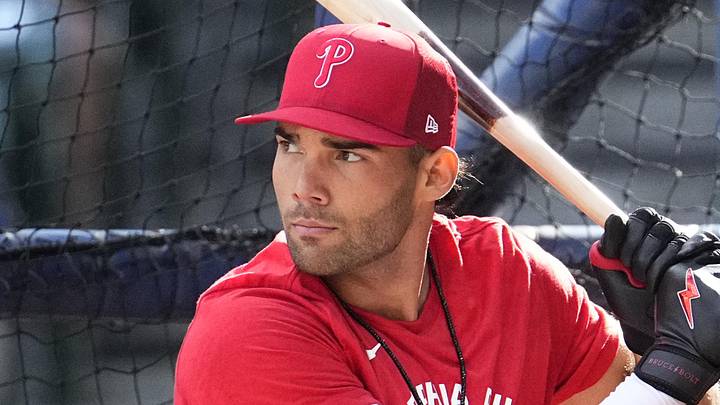 Jun 12, 2026; Milwaukee, Wisconsin, USA; Philadelphia Phillies outfielder Gabriel Rincones Jr. (85) takes batting practice before a game against the Milwaukee Brewers at American Family Field. Mandatory Credit: Michael McLoone-Imagn Images