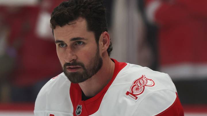 Mar 31, 2026; Pittsburgh, Pennsylvania, USA;  Detroit Red Wings center Dylan Larkin (71) warms up before a game against the Pittsburgh Penguins at PPG Paints Arena. Mandatory Credit: Charles LeClaire-Imagn Images