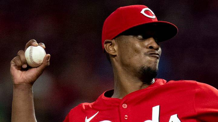 Cincinnati Reds pitcher Yosver Zulueta (67) delivers a pitch in the ninth inning of the MLB game between the Cincinnati Reds and the Chicago Cubs at Great American Ballpark in Cincinnati on Wednesday, July 31, 2024. Cincinnati Reds pitcher Yosver Zulueta (67) delivers a pitch in the ninth inning of the MLB game between the Cincinnati Reds and the Chicago Cubs at Great American Ballpark in Cincinnati on Wednesday, July 31, 2024.