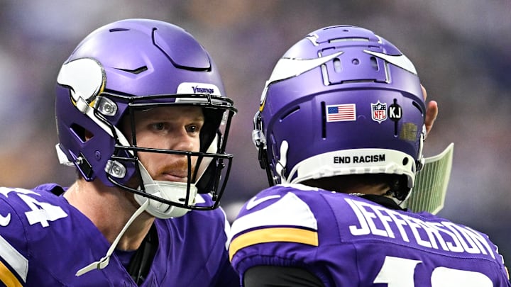 Sam Darnold and Justin Jefferson with the Minnesota Vikings Sam Darnold and Justin Jefferson with the Minnesota Vikings