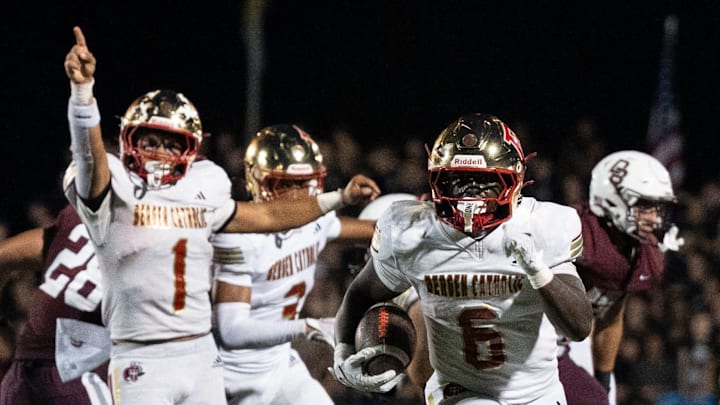 Sep 26, 2025; Ramsey, New Jersey, USA; Bergen Catholic football at Don Bosco. BC #6 Najee Calhoun. Sep 26, 2025; Ramsey, New Jersey, USA; Bergen Catholic football at Don Bosco. BC #6 Najee Calhoun.