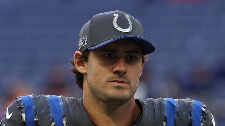 Indianapolis Colts quarterback Daniel Jones reacts after the game