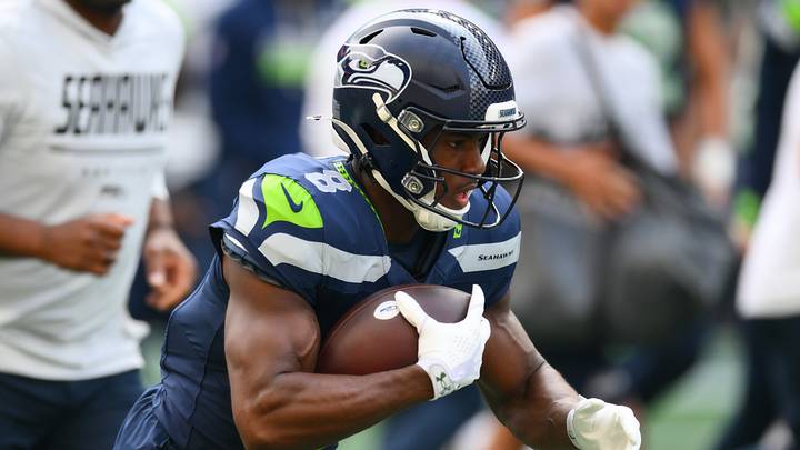 Aug 15, 2026; Seattle, Washington, USA; Seattle Seahawks running back Jadarian Price (8) during warmups before the game against the Dallas Cowboys at Lumen Field. Mandatory Credit: Steven Bisig-Imagn Images Aug 15, 2026; Seattle, Washington, USA; Seattle Seahawks running back Jadarian Price (8) during warmups before the game against the Dallas Cowboys at Lumen Field. Mandatory Credit: Steven Bisig-Imagn Images