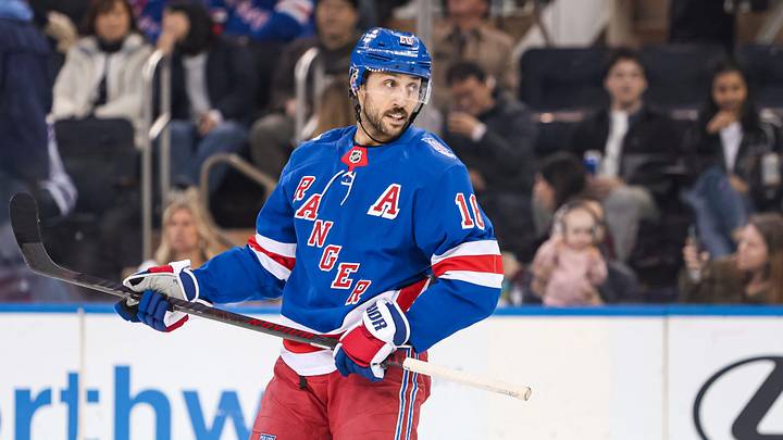 Apr 5, 2026; New York, New York, USA; New York Rangers center Vincent Trocheck (16) skates against the Washington Capitals during the first period at Madison Square Garden. Apr 5, 2026; New York, New York, USA; New York Rangers center Vincent Trocheck (16) skates against the Washington Capitals during the first period at Madison Square Garden.
