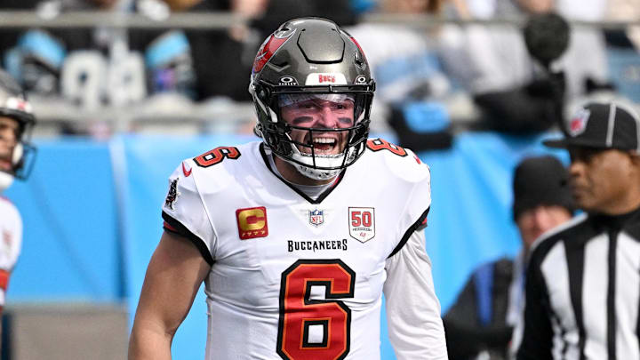 Tampa Bay Buccaneers quarterback Baker Mayfield sets his sights on Kevin Stefanski and the Atlanta Falcons.