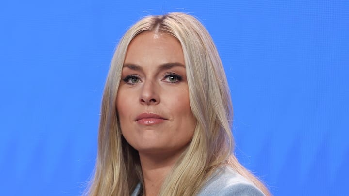 Olympic athlete Lindsey Vonn, Alpine Skiing, speaks with media.