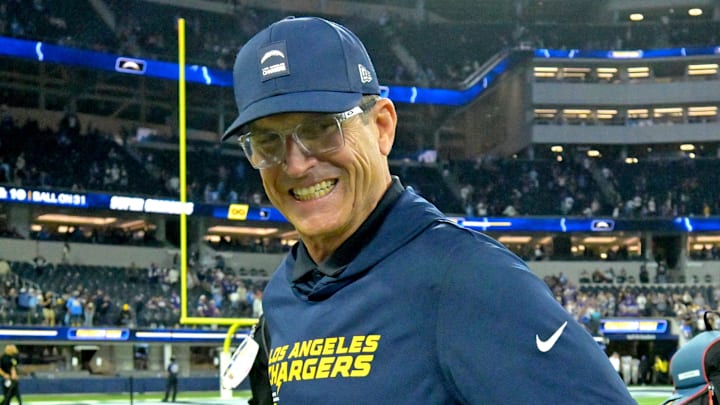 Los Angeles Chargers head coach Jim Harbaugh