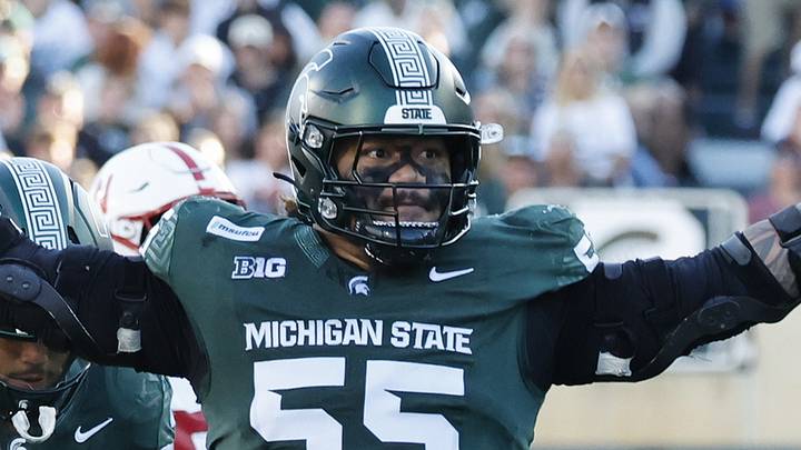 Michigan State defensive lineman Ben Roberts during a game against Nebraska at Spartan Stadium Saturday, Sep. 26, 2026 Michigan State defensive lineman Ben Roberts during a game against Nebraska at Spartan Stadium Saturday, Sep. 26, 2026