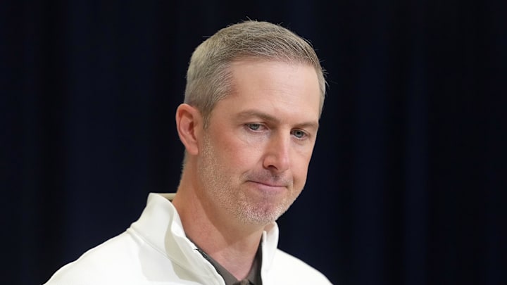 Feb 24, 2026; Indianapolis, IN, USA; New York Jets general manager Darren Mougey speaks at the NFL Scouting Combine at the Indiana Convention Center. Mandatory Credit: Kirby Lee-Imagn Images Feb 24, 2026; Indianapolis, IN, USA; New York Jets general manager Darren Mougey speaks at the NFL Scouting Combine at the Indiana Convention Center. Mandatory Credit: Kirby Lee-Imagn Images