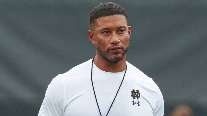 Head coach Marcus Freeman during a Notre Dame football practice at Irish Athletic Center on Thursday, Aug. 6, 2026, in South Bend. Head coach Marcus Freeman during a Notre Dame football practice at Irish Athletic Center on Thursday, Aug. 6, 2026, in South Bend.