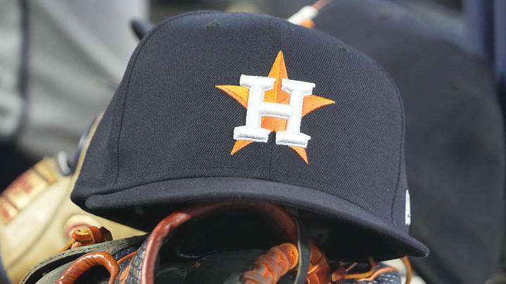 Sep 10, 2025; Toronto, Ontario, CAN; A detail view of a Houston Astros hat and ball glove in the dug out during a game against the Toronto Blue Jays at Rogers Centre. Sep 10, 2025; Toronto, Ontario, CAN; A detail view of a Houston Astros hat and ball glove in the dug out during a game against the Toronto Blue Jays at Rogers Centre.
