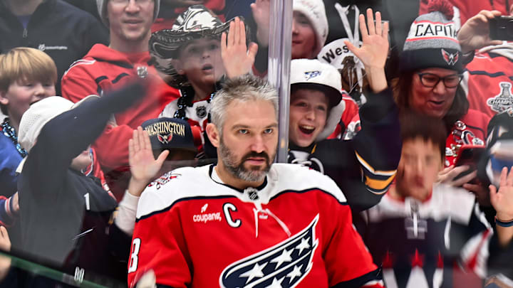 Alex Ovechkin of the Washington Capitals scores