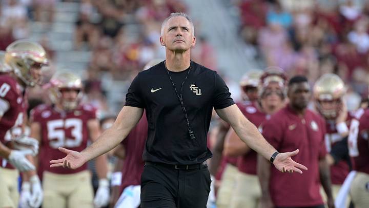 Florida State coach Mike Norvell is on the hot seat, especially after his athletic director was fired on Monday. Florida State coach Mike Norvell is on the hot seat, especially after his athletic director was fired on Monday.