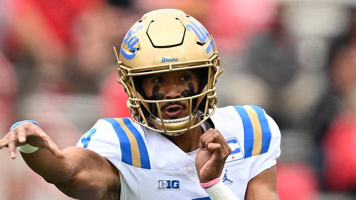 Sep 26, 2026; College Park, Maryland, USA; UCLA Bruins quarterback Nico Iamaleava (9) passes in the first half against the Maryland Terrapins at SECU Stadium. Mandatory Credit: Jamie Sabau-Imagn Images Sep 26, 2026; College Park, Maryland, USA; UCLA Bruins quarterback Nico Iamaleava (9) passes in the first half against the Maryland Terrapins at SECU Stadium. Mandatory Credit: Jamie Sabau-Imagn Images