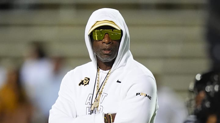 Sep 20, 2025; Boulder, Colorado, USA; Colorado Buffaloes head coach Deion Sanders before the game against the Wyoming Cowboys at Folsom Field. Mandatory Credit: Ron Chenoy-Imagn Images Sep 20, 2025; Boulder, Colorado, USA; Colorado Buffaloes head coach Deion Sanders before the game against the Wyoming Cowboys at Folsom Field. Mandatory Credit: Ron Chenoy-Imagn Images