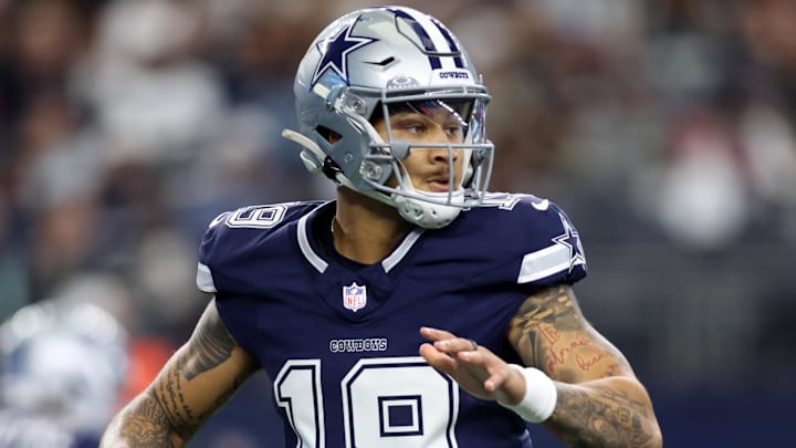 Jan 5, 2025; Arlington, Texas, USA; Dallas Cowboys quarterback Trey Lance (19) throws a pass against the Washington Commanders during the first quarter at AT&T Stadium. Mandatory Credit: Tim Heitman-Imagn Images Jan 5, 2025; Arlington, Texas, USA; Dallas Cowboys quarterback Trey Lance (19) throws a pass against the Washington Commanders during the first quarter at AT&T Stadium. Mandatory Credit: Tim Heitman-Imagn Images
