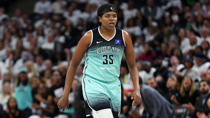 After putting up a double double in Game 1 against the Lynx and 17 critical points in Game 5, Jonquel Jones was crowned Finals MVP and brought New York its first WNBA title.