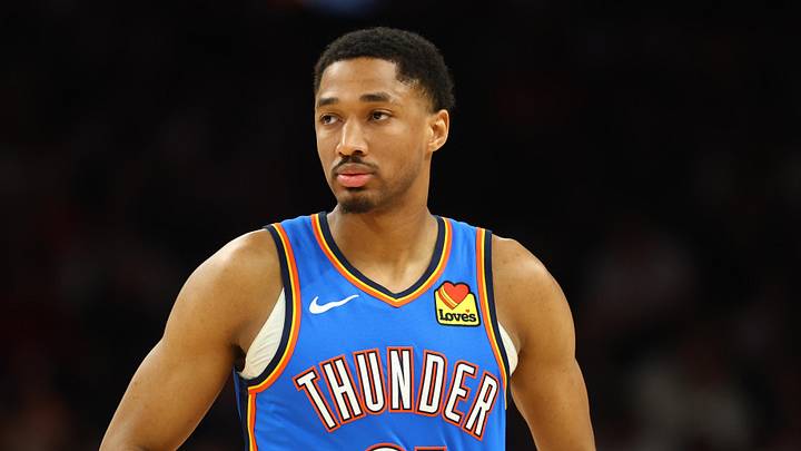 Apr 27, 2026; Phoenix, Arizona, USA; Oklahoma City Thunder guard Aaron Wiggins (21) against the Phoenix Suns during game four of the first round of the 2026 NBA Playoffs at Mortgage Matchup Center. Mandatory Credit: Mark J. Rebilas-Imagn Images Apr 27, 2026; Phoenix, Arizona, USA; Oklahoma City Thunder guard Aaron Wiggins (21) against the Phoenix Suns during game four of the first round of the 2026 NBA Playoffs at Mortgage Matchup Center. Mandatory Credit: Mark J. Rebilas-Imagn Images