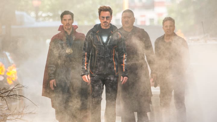 Marvel Studios' AVENGERS: INFINITY WAR

L to R: Doctor Strange/Stephen Strange (Benedict Cumberbatch), Iron Man/Tony Stark (Robert Downey Jr.), Wong (Benedict Wong) and Bruce Banner/Hulk (Mark Ruffalo)

Photo: Chuck Zlotnick

©Marvel Studios 2018