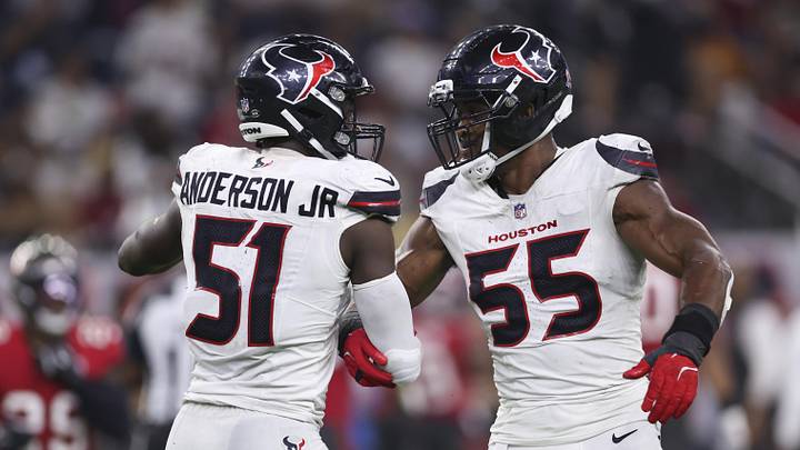Texans defensive ends Will Anderson Jr. and Danielle Hunter combined for 27 sacks in 2025.