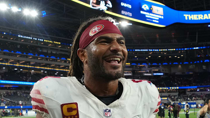 San Francisco 49ers middle linebacker Fred Warner (54)