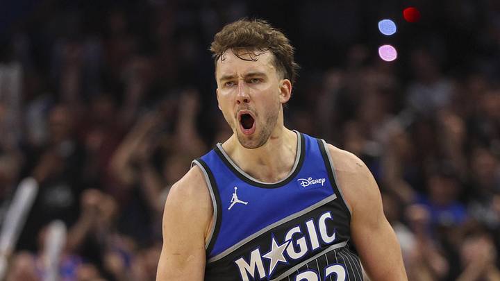 Apr 25, 2026; Orlando, Florida, USA; Orlando Magic forward Franz Wagner (22) reacts after a basket against the Detroit Pistons in the fourth quarter during game three of the first round of the 2026 NBA Playoffs at Kia Center. Mandatory Credit: Nathan Ray Seebeck-Imagn Images Apr 25, 2026; Orlando, Florida, USA; Orlando Magic forward Franz Wagner (22) reacts after a basket against the Detroit Pistons in the fourth quarter during game three of the first round of the 2026 NBA Playoffs at Kia Center. Mandatory Credit: Nathan Ray Seebeck-Imagn Images