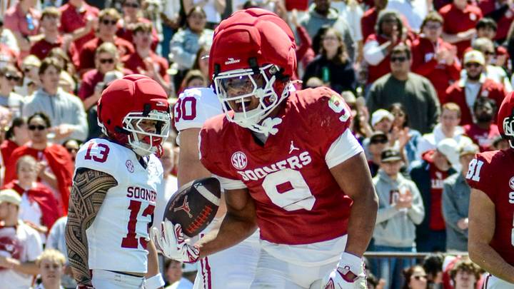 Oklahoma running back Lloyd Avant celebrates after scoring a touchdown in the spring game. Oklahoma running back Lloyd Avant celebrates after scoring a touchdown in the spring game.