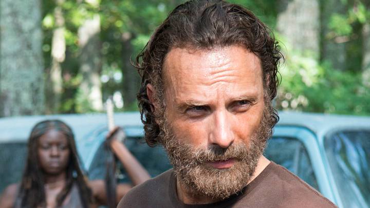 Andrew Lincoln as Rick Grimes and Danai Gurira as Michonne - The Walking Dead _ Season 5, Episode 9 - Photo Credit: Gene Page/AMC