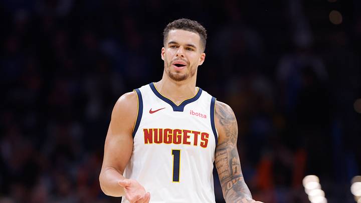 Mar 9, 2025; Oklahoma City, Oklahoma, USA; Denver Nuggets forward Michael Porter Jr. (1) gestures after a play against the Oklahoma City Thunder during the second half at Paycom Center. Mar 9, 2025; Oklahoma City, Oklahoma, USA; Denver Nuggets forward Michael Porter Jr. (1) gestures after a play against the Oklahoma City Thunder during the second half at Paycom Center.